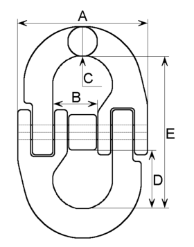 Schemat złączki łańcuchowej